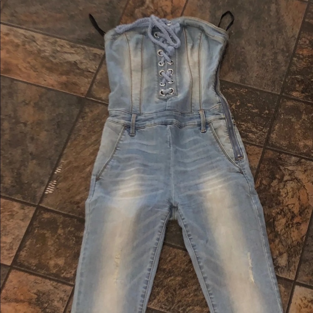 Bebe denim romper